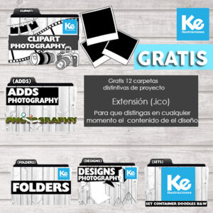 Clipart fotografía B&N Folders