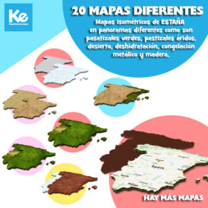 Mapas isométricos clipart de España superficies