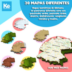 Mapas isométricos clipart Alemania superficies