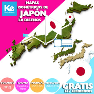 Mapas isométricos de Japón principal