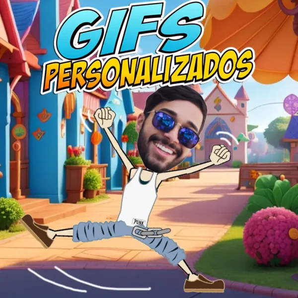 Gif Animado - Persona Alegre Saltando y Bailando Personalizado